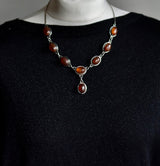 Vintage Balkan Amber Silver Sterling 925 Chain Necklace - Baga Ethnik Living