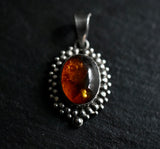 Vintage Style Baltic Amber 925 Silver Sterling Pendant - Baga Ethnik Living