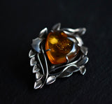 Handcrafted Baltic Amber Heart Silver Sterling 925 Pendant - Baga Ethnik Living