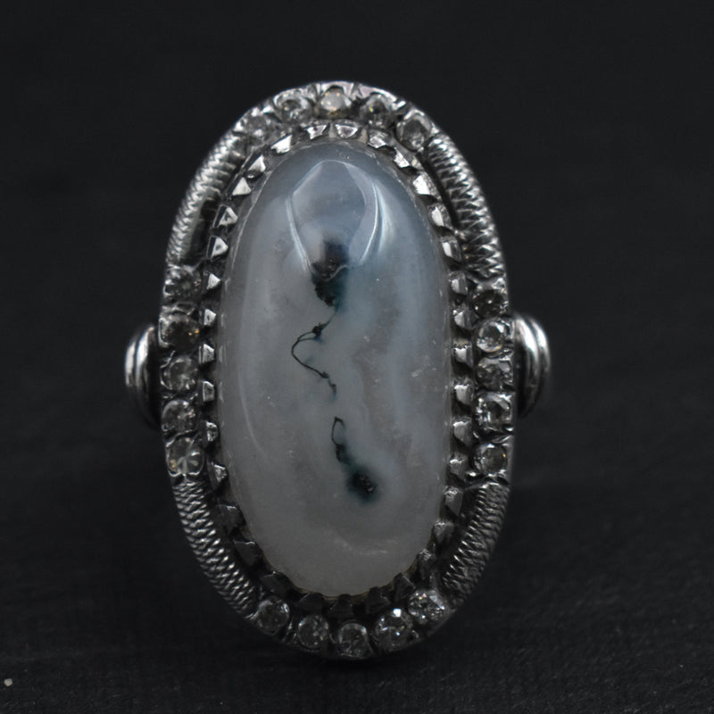 Stunning Moss Agate Handcrafted Silver Sterling 925 Ring - Baga Ethnik Living