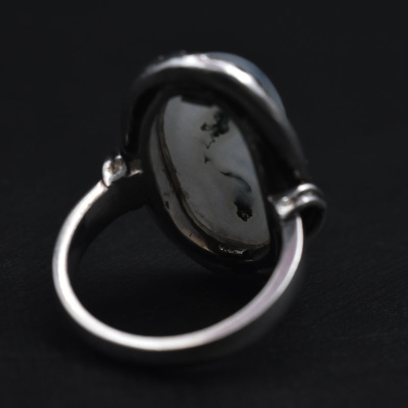 Stunning Moss Agate Handcrafted Silver Sterling 925 Ring - Baga Ethnik Living