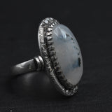 Stunning Moss Agate Handcrafted Silver Sterling 925 Ring - Baga Ethnik Living