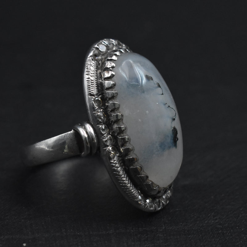 Stunning Moss Agate Handcrafted Silver Sterling 925 Ring - Baga Ethnik Living