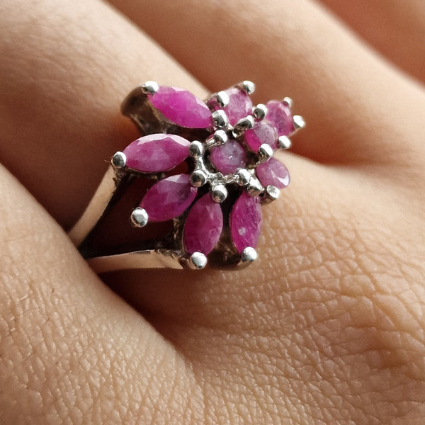 Vintage Ruby 925 Sterling Silver Ring - Baga Ethnik Living