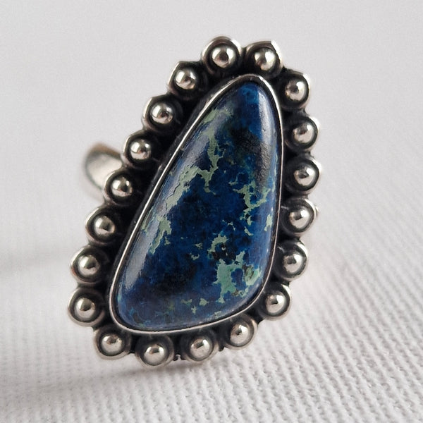 Azurite Vintage Handmade Sterling Silver Ring - Baga Ethnik Living