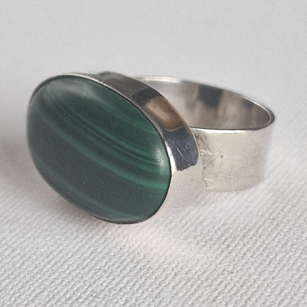 Chic Malachite Silver Sterling 925 Ring - Baga Ethnik Living