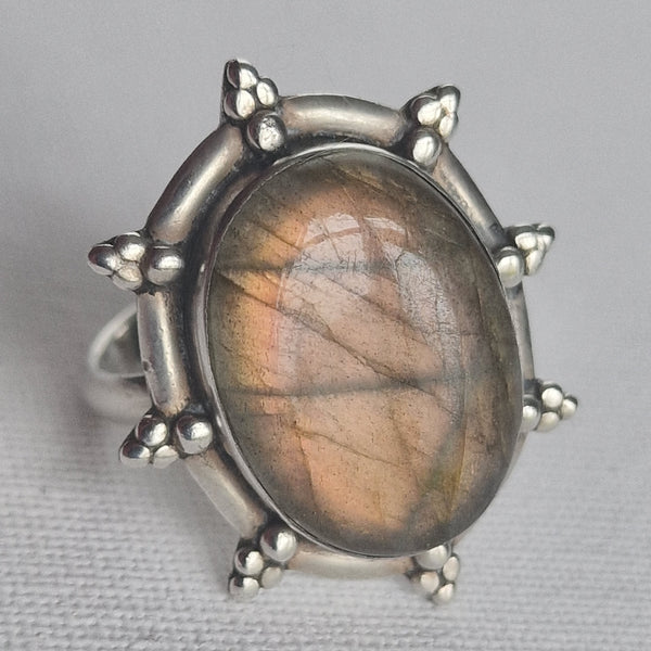 Labradorite Handmade Mens Silver Sterling 925 Ring - Baga Ethnik Living