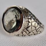 Artisan Handmade Green Amethyst 925 Sterling Silver Ring - Baga Ethnik Living