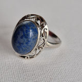 Special Pale Blue Lapis Lazuli Silver Sterling Ring - Baga Ethnik Living