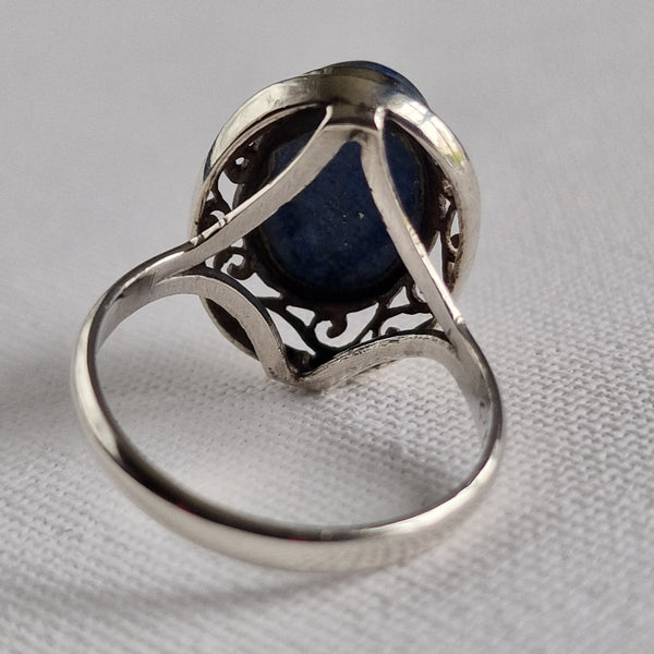 Special Pale Blue Lapis Lazuli Silver Sterling Ring - Baga Ethnik Living