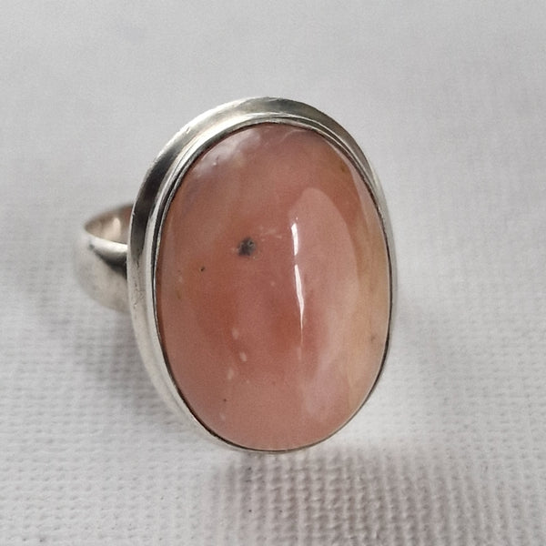 Chic and Simple Rhodochrosite Sterling Silver 925 Ring - Baga Ethnik Living