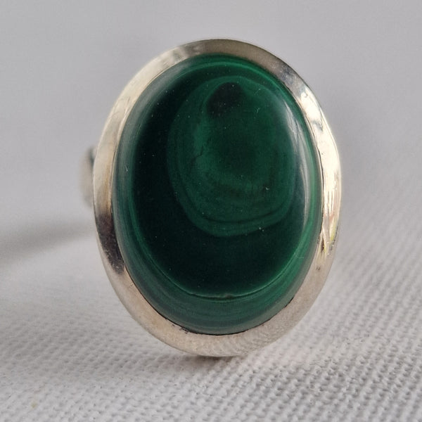 Beautiful Vintage Handcrafted Malachite Silver Sterling 925 Ring - Baga Ethnik Living