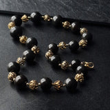 Beautiful Shining Black Onyx Beaded Necklace - Baga Ethnik Living