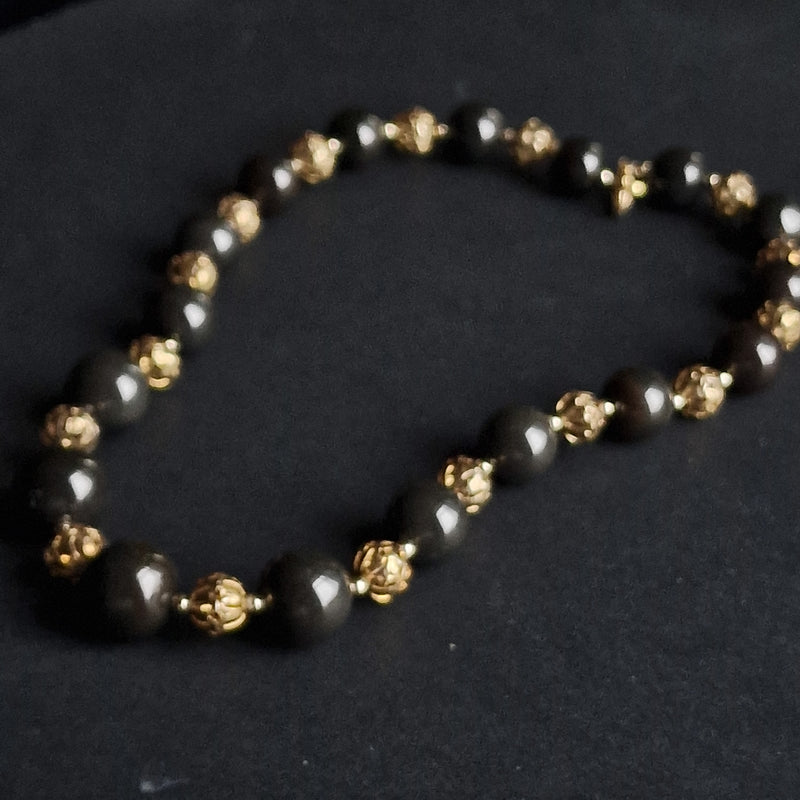 Beautiful Shining Black Onyx Beaded Necklace - Baga Ethnik Living