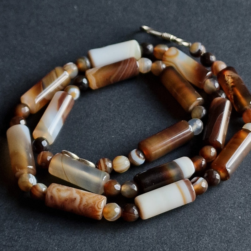 Bohemian style Himalayan Agate Beaded Necklace - Baga Ethnik Living