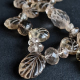 Lovely Smoky Natural Quartz Leafy Design Necklace - Baga Ethnik Living