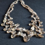 Lovely Smoky Natural Quartz Leafy Design Necklace - Baga Ethnik Living