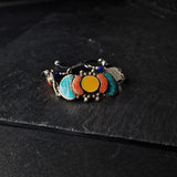 Nepali Silver Bracelet Handmade Turquoise Coral Jewelry Gift for Him