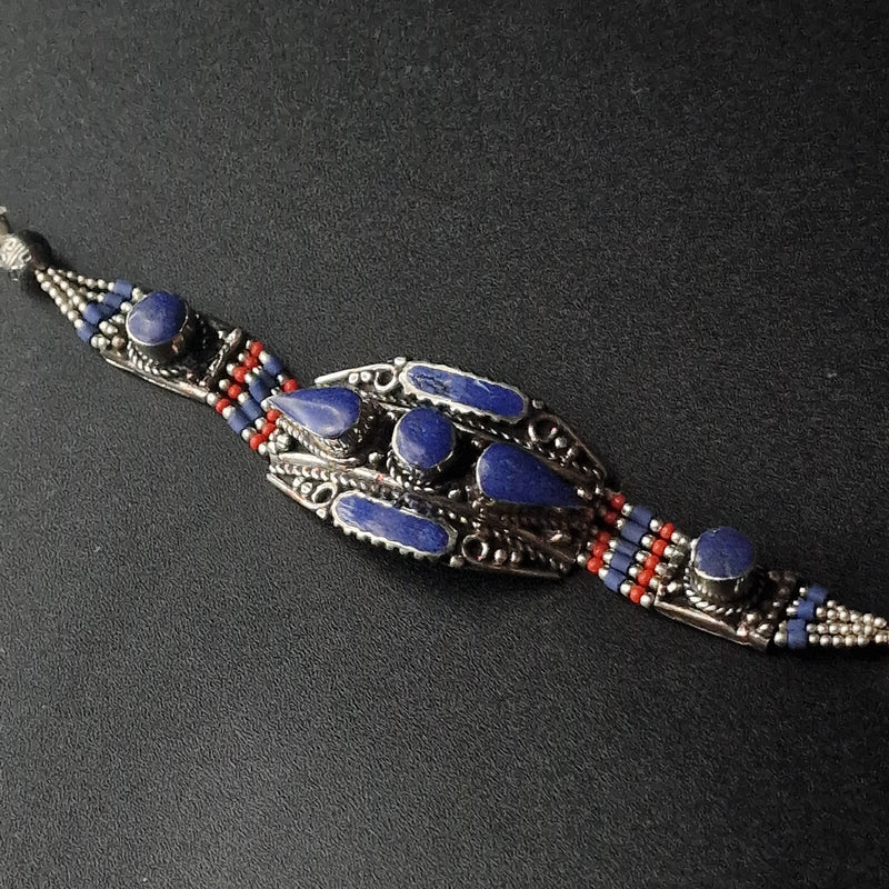 Handmade Nepalese Bracelet Lapis Vinatge design