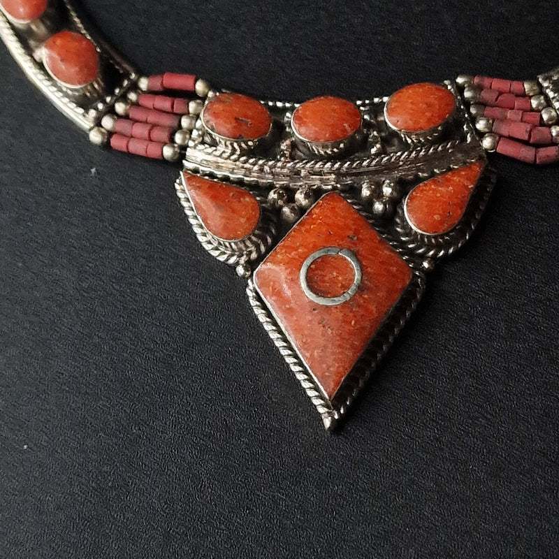 Nepali Handmade Himalayan Jewellery Coral Necklace - Baga Ethnik Living