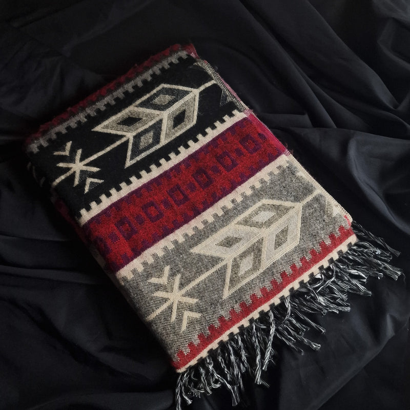 Authentic Tibetan Wool Shawl Blanket - Baga Ethnik Living