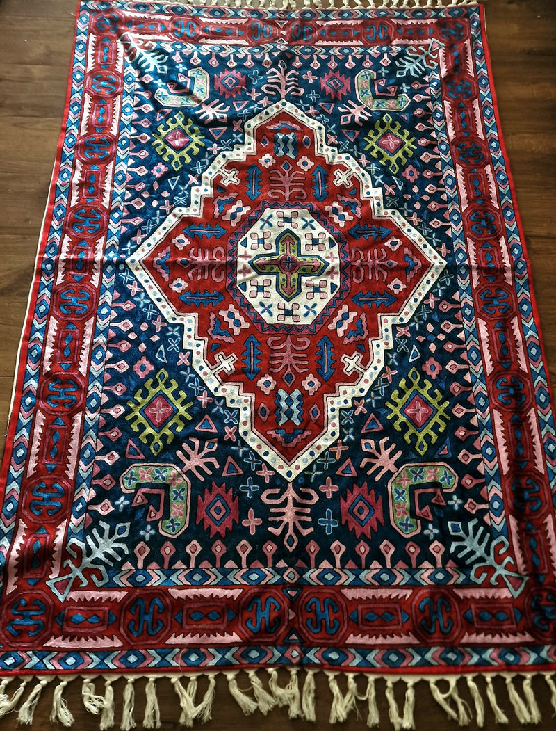 Tapestry Handmade Chain Stitch Rug Embroidered Wall Hanging - Baga Ethnik Living