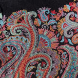 Vibrant Finest Quality Border Kani Weave Pashmina – Obsidian Dahlia