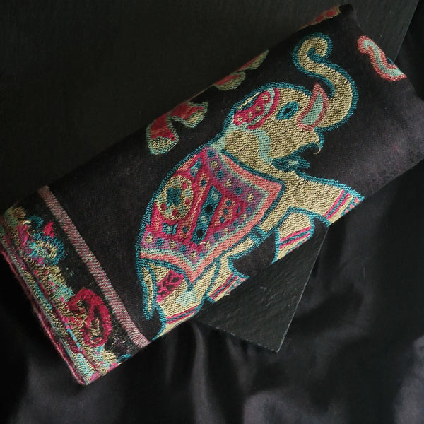 indulge in Luxury With a Soft Kashmir Kani Pashmina Stole - Ebony tusk