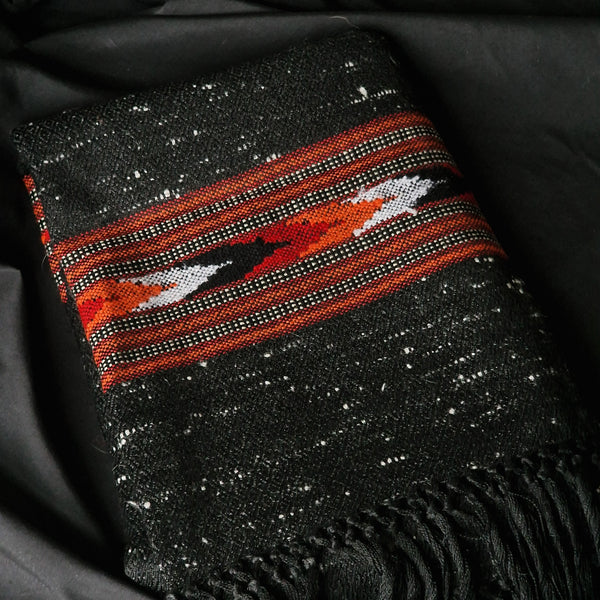 Himalayan Authentic Pure Yak Wool Black Diamond Weave Stole