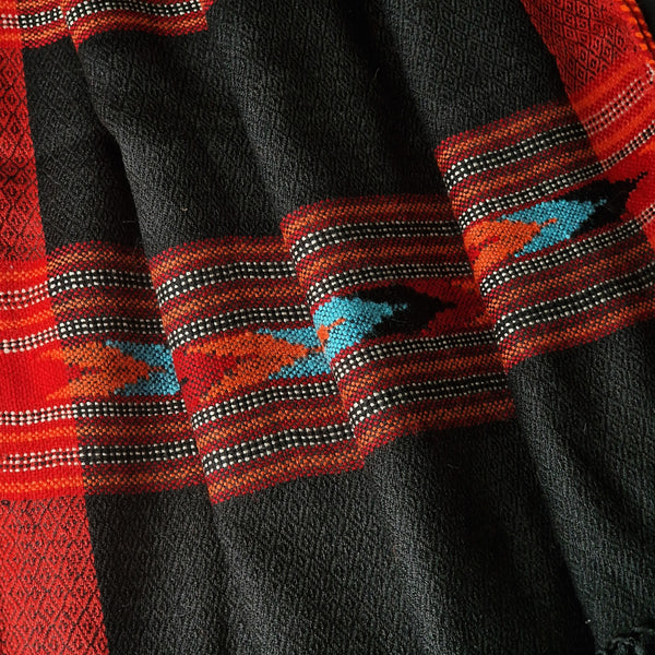 Himalayan Pure 100% Yak Wool Stole Diamond Weave in Black