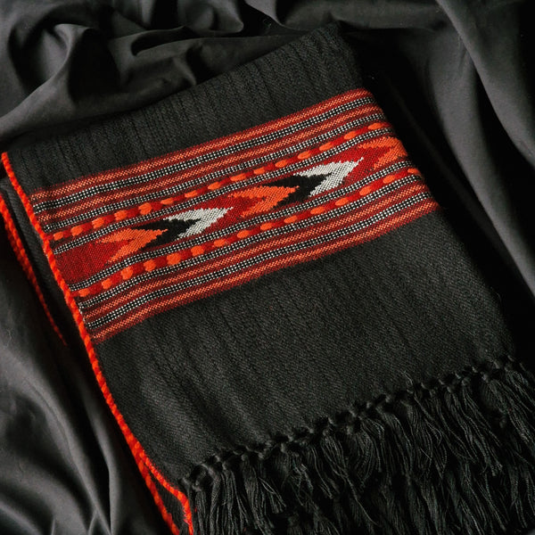 Pure Authentic Himalayan Yak Wool Black Diamond Weave Shawl