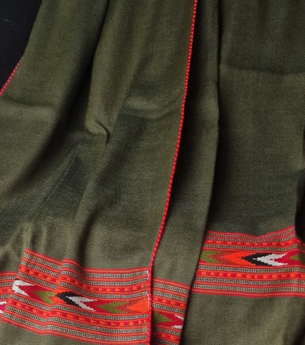 Authentic 100% Himalayan Green Yak Wool Diamond-Weave Shawl