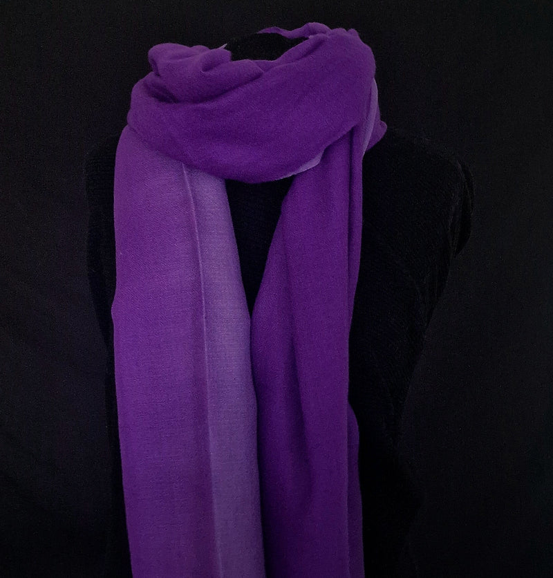 Luxury 100% Kashmiri Cashmere Purple Ombre Pashmina Stole - Veronica