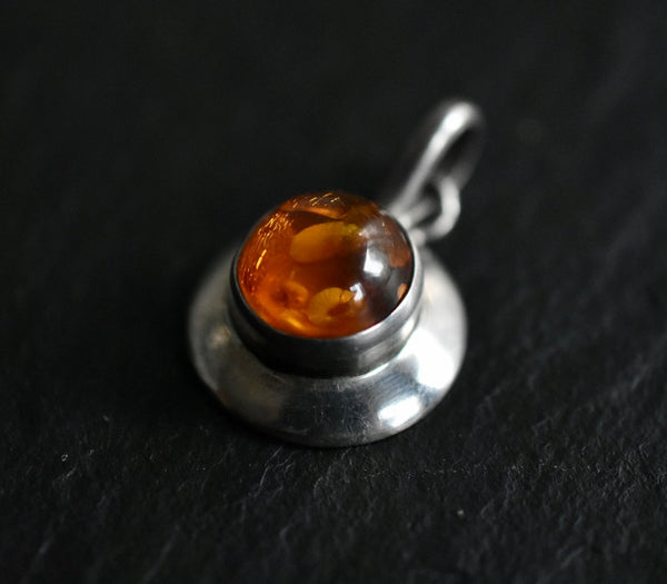 Stylish Vintage Baltic Amber Sterling Silver 925 Pendant - Baga Ethnik Living