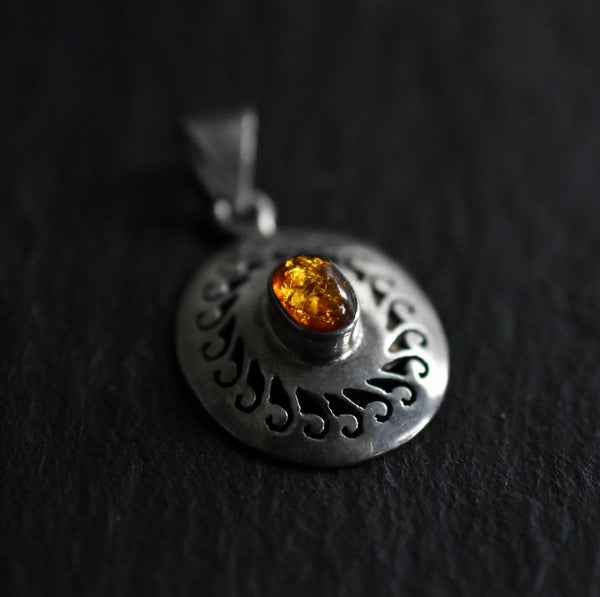 Unique Handmade Silver Sterling 925 Baltic Amber Pendant - Baga Ethnik Living