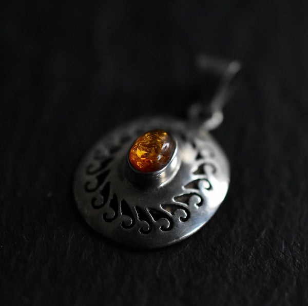 Unique Handmade Silver Sterling 925 Baltic Amber Pendant - Baga Ethnik Living