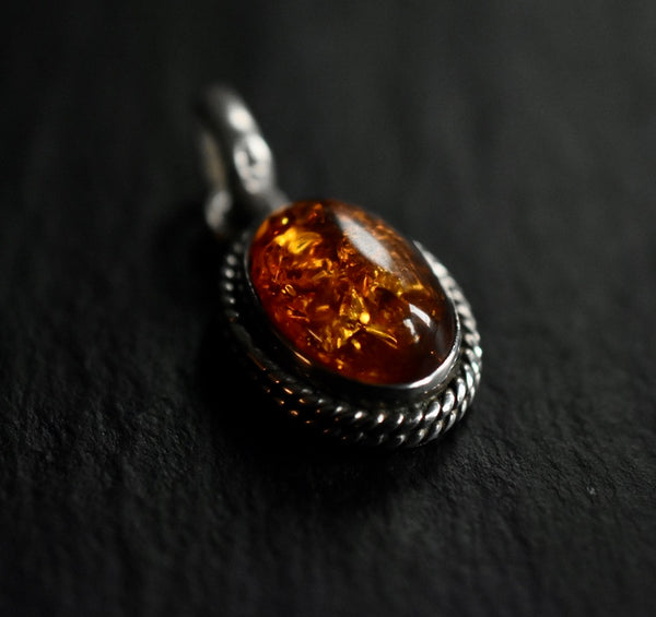 Intricate Vintage Baltic Amber Silver Sterling 925 Pendant - Baga Ethnik Living