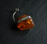 Unique Raw Baltic Amber 925 Silver Sterling Pendant - Baga Ethnik Living