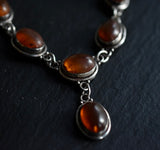 Vintage Balkan Amber Silver Sterling 925 Chain Necklace - Baga Ethnik Living