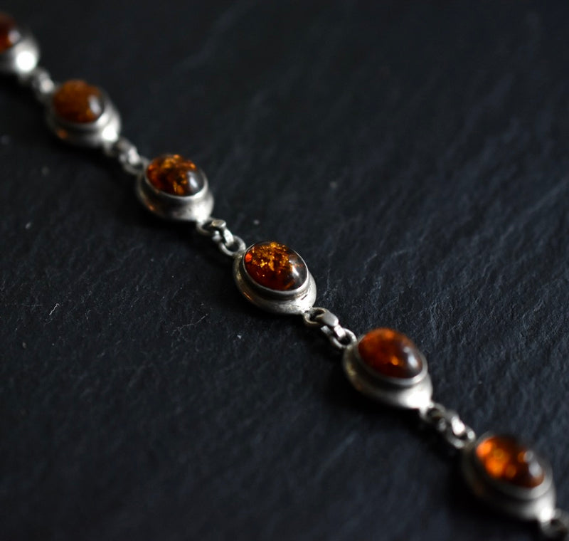 Vintage Baltic Amber Silver Sterling 925 Bracelet - Baga Ethnik Living