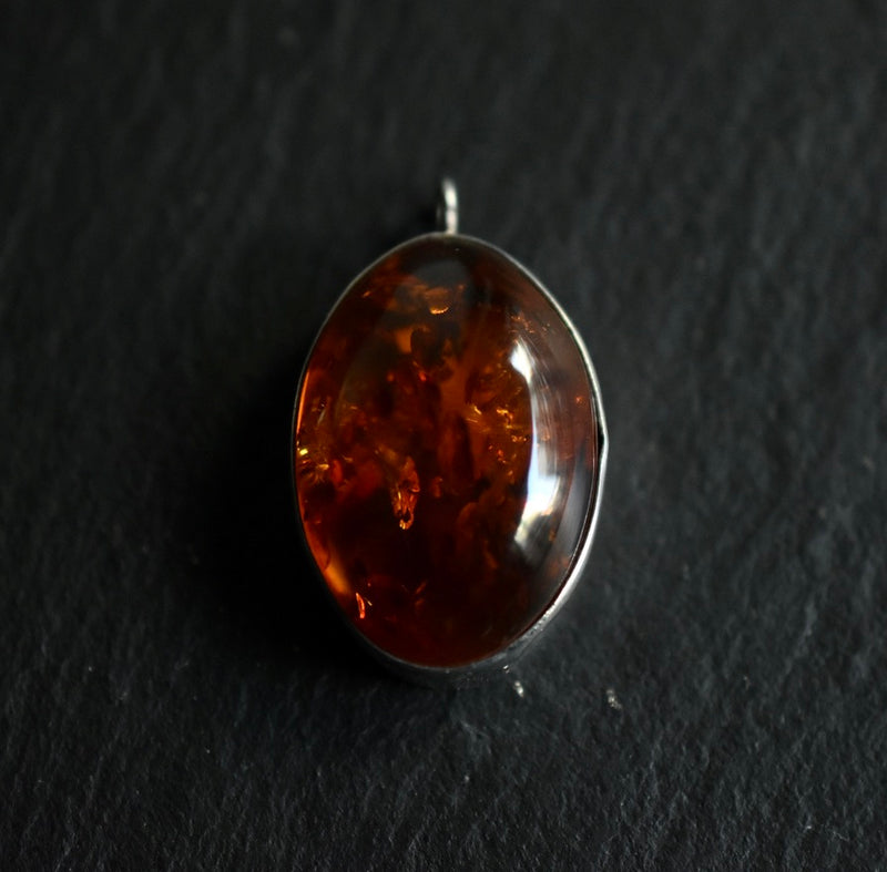 Rich Vintage Baltic Amber Silver Sterling 925 Pendant - Baga Ethnik Living