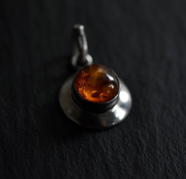 Stylish Vintage Baltic Amber Sterling Silver 925 Pendant - Baga Ethnik Living