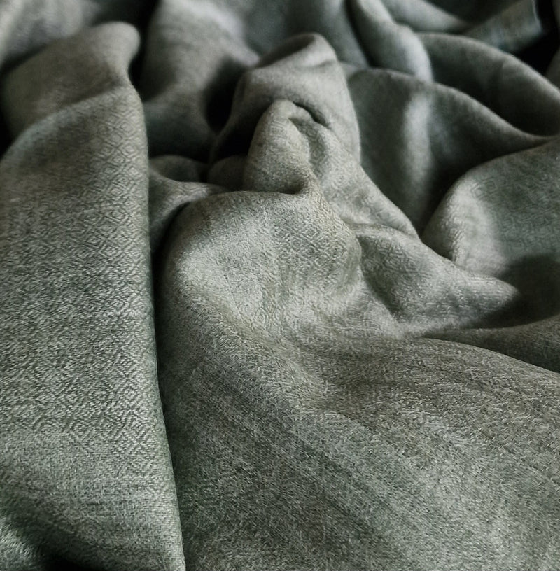 The Luxury Soft Kashmir Pashmina Stoles- Sage Grey - Baga Ethnik Living