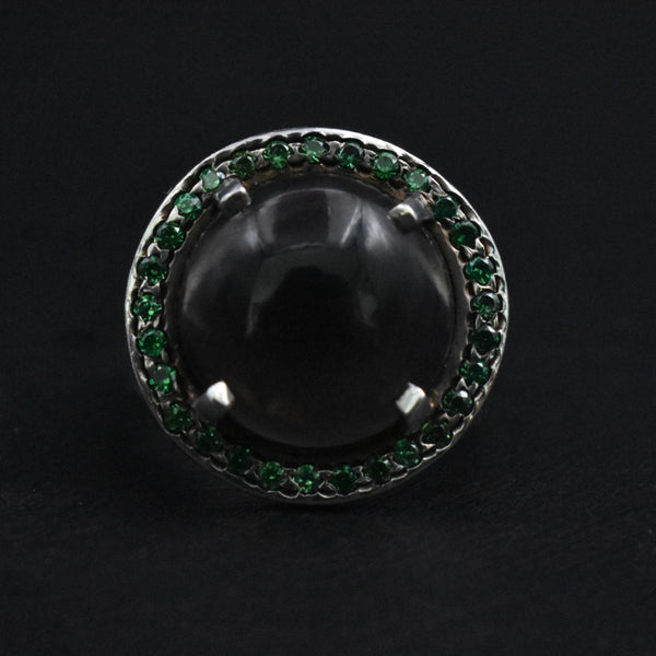 Solitude Grand Smoky Quartz Emerald Ring - Baga Ethnik Living