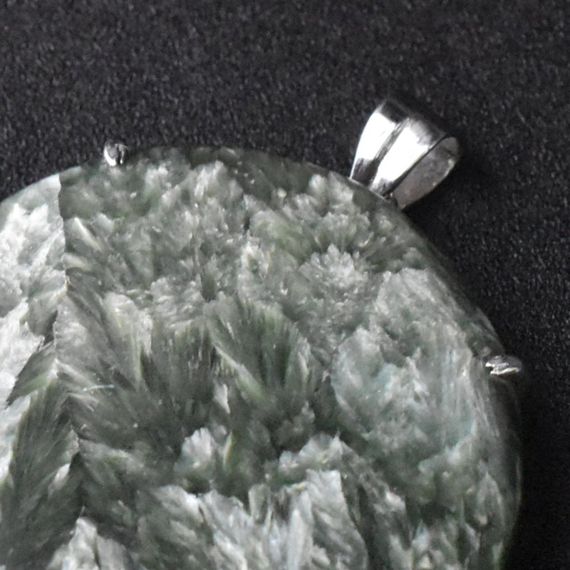 Stunning Statement Piece Green Seraphinite Silver Sterling 925 Pendant - Baga Ethnik Living