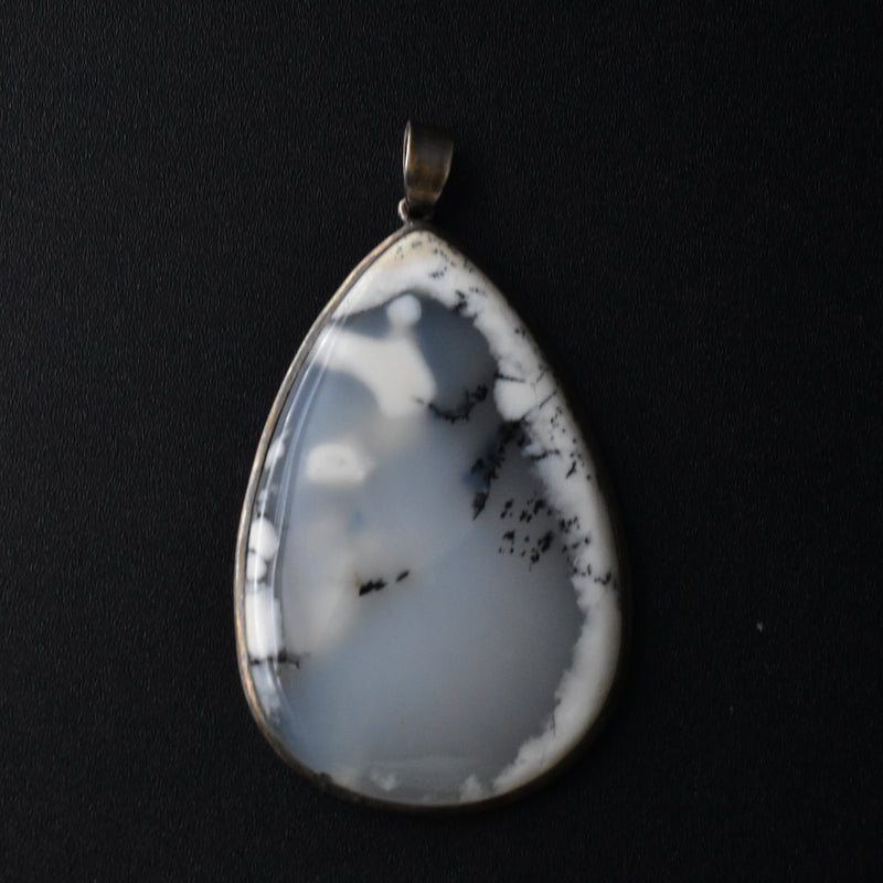 Himalayan Tear Drop Sterling Silver 925 Agate Necklace - Baga Ethnik Living