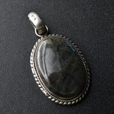 Vintage Style Handcrafted Labradorite 925 Silver Sterling Pendant - Baga Ethnik Living