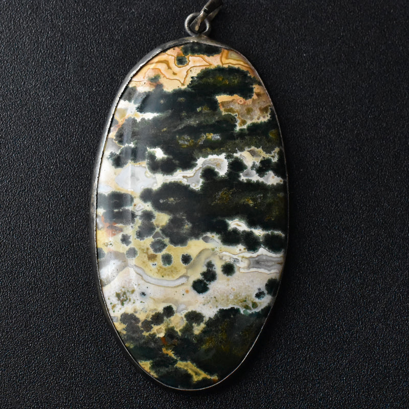 Liberty Natural Ocean Jasper Pendant - Tibetan Jewelry | Baga Ethnik Living