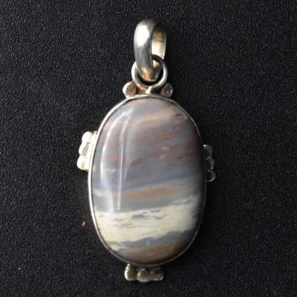 One-Of-A-Kind Striped Jasper 925 Sterling Silver Pendant