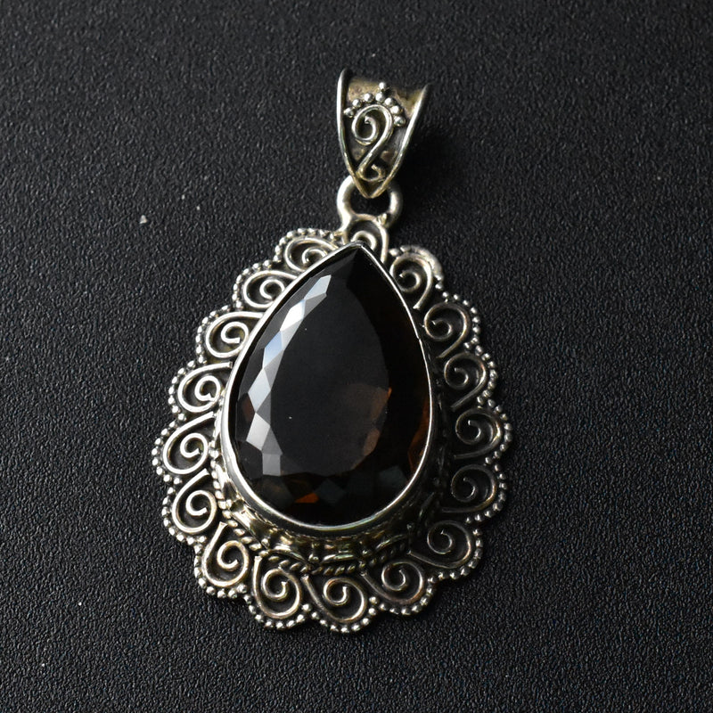 Smoky Quartz Eternal Blossom Pendant - Baga Ethnik Living